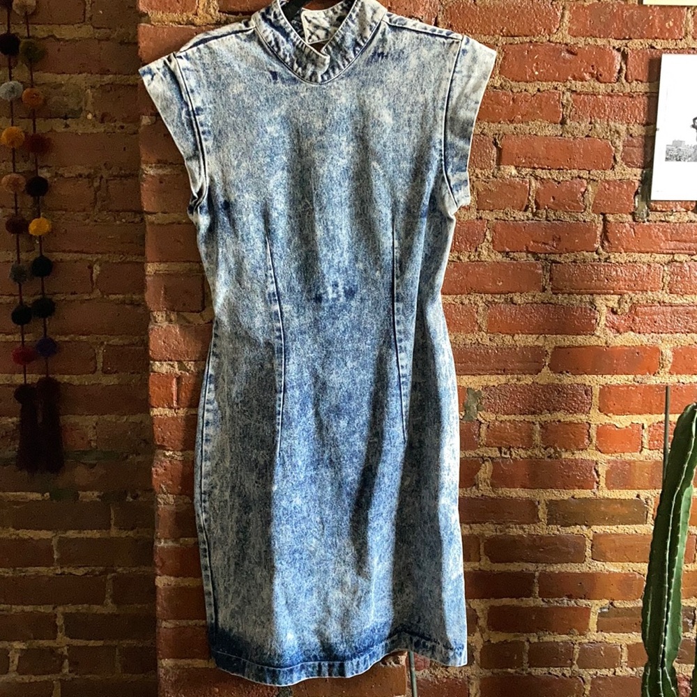 Vintage Denim Dress with exposed back